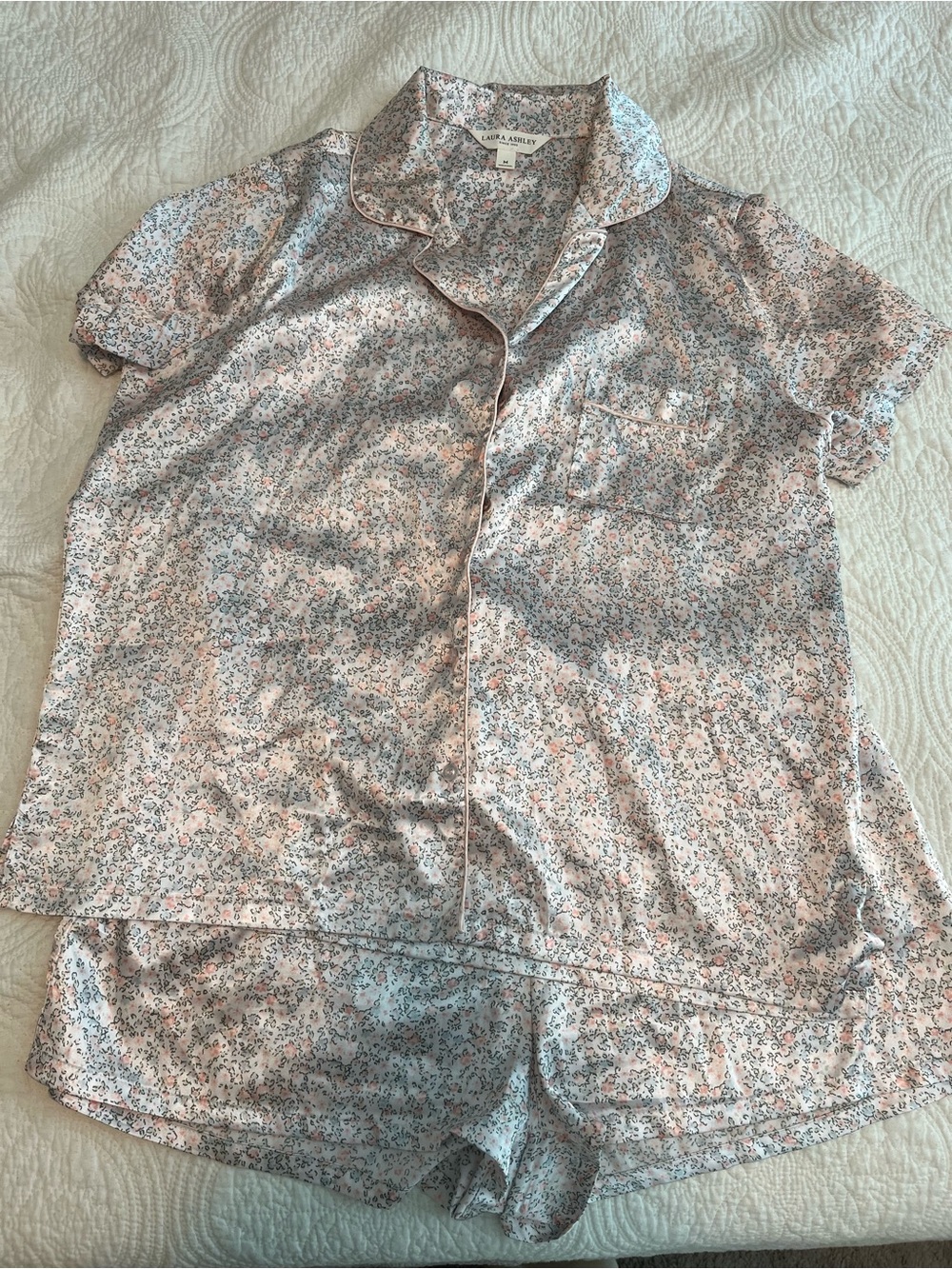 Laura Ashley Floral Print Short Sleeve Pajama Set